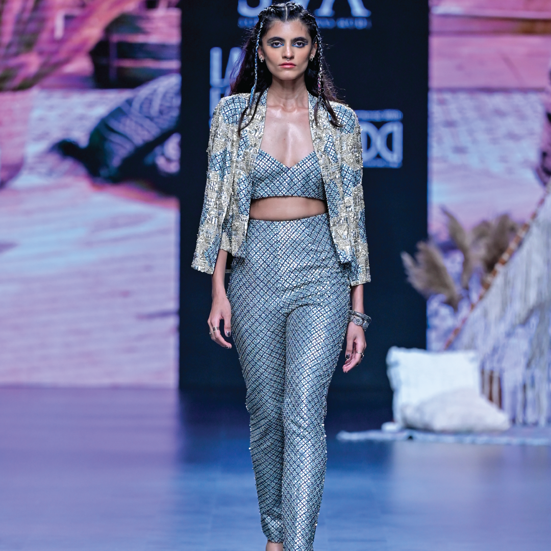 METALLIC NOOR JACKET SET