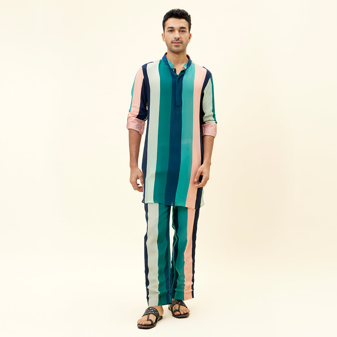 STRIPES PRINT SHORT SHIRT STYLE KURTA