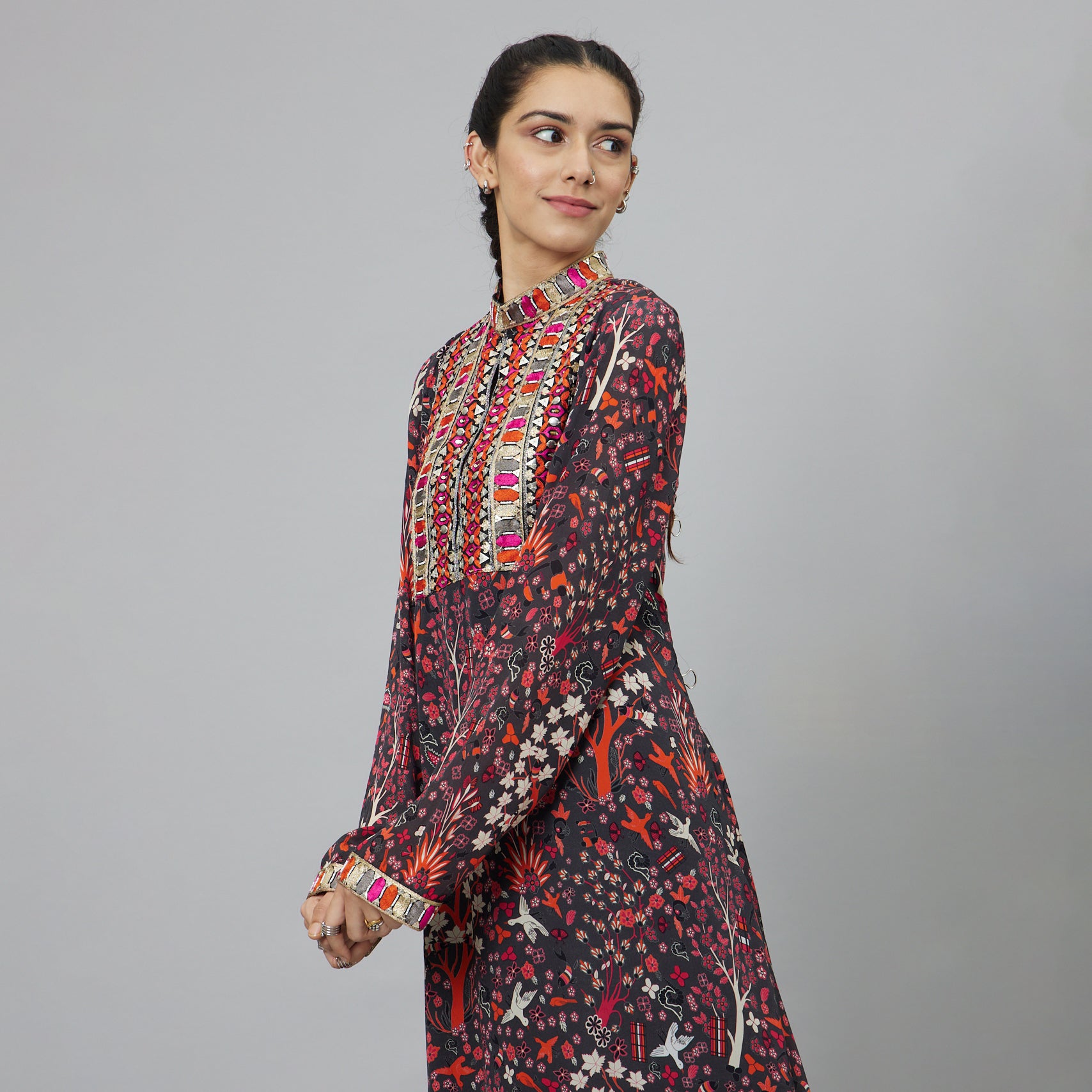 CONCRETE JUNGLE PRINT KURTA SET