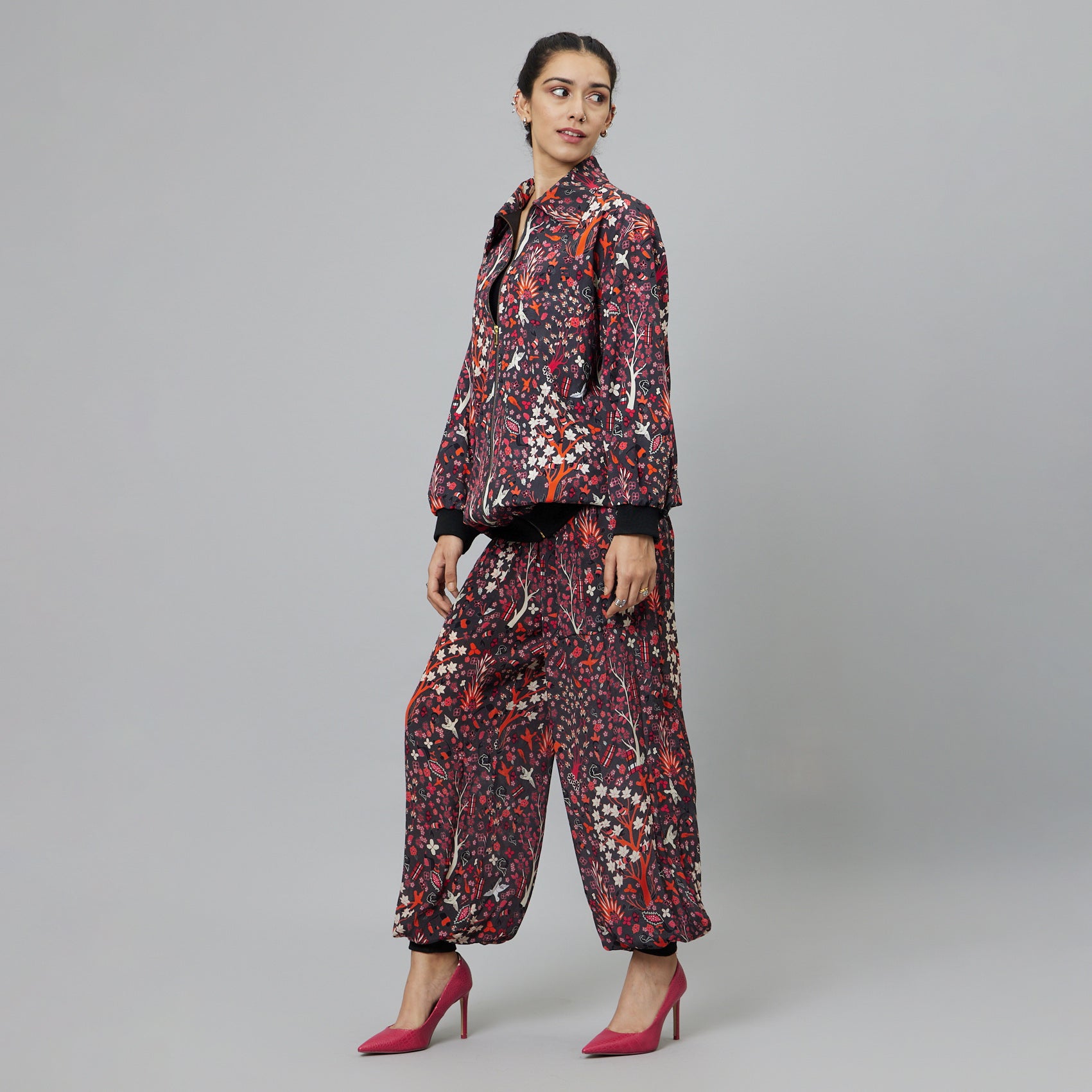 CONCRETE JUNGLE PRINT BOMBER JACKET