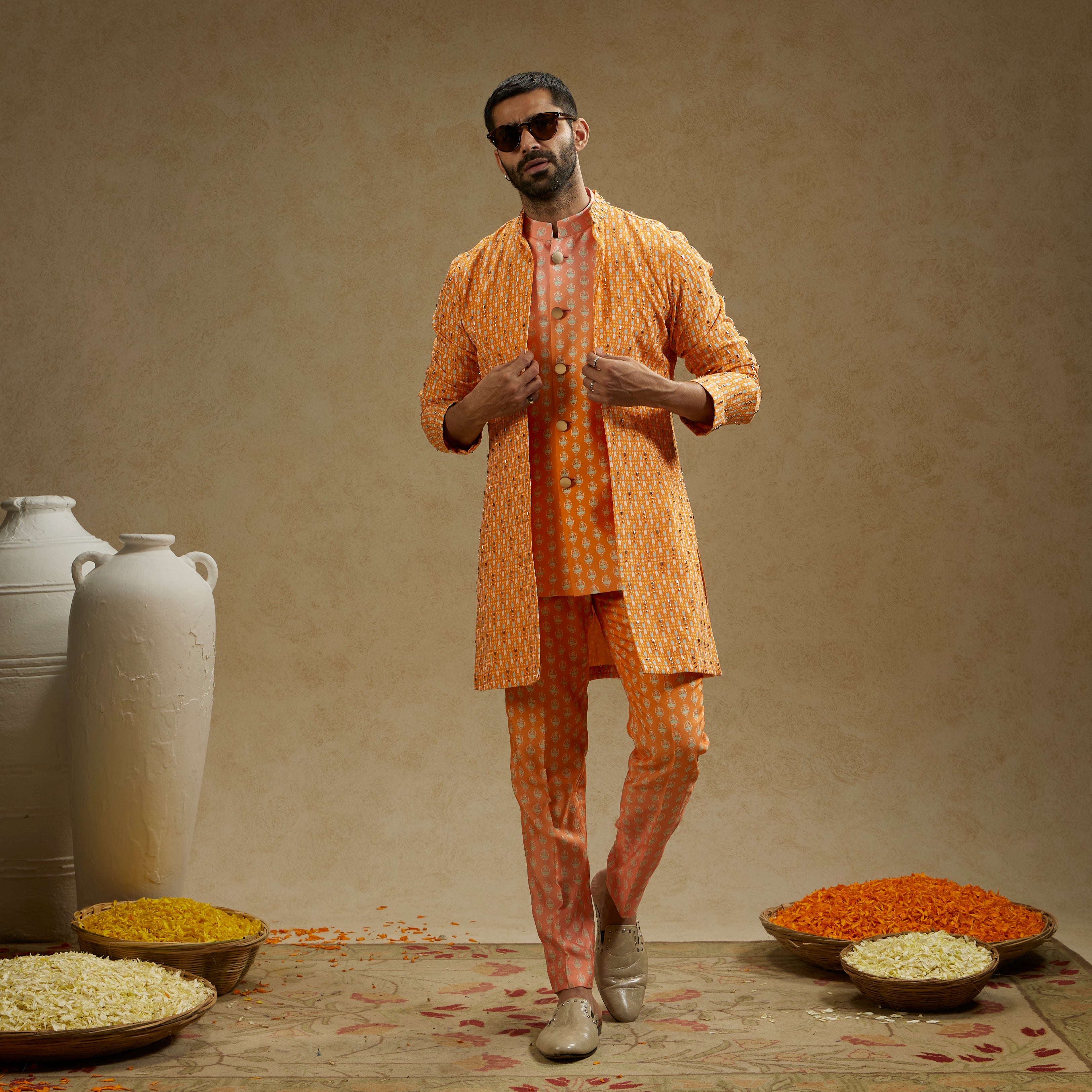 Orange Jacket Set