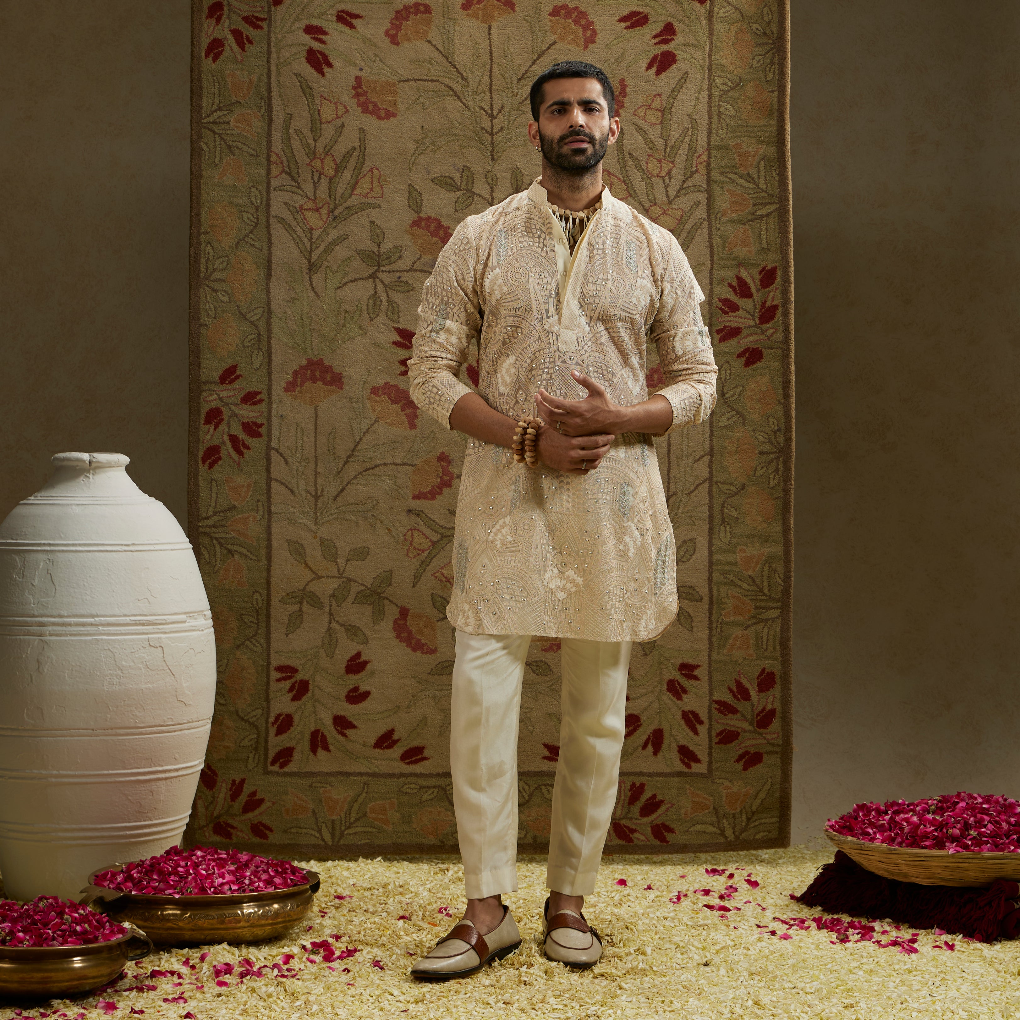 Cream Kurta Set