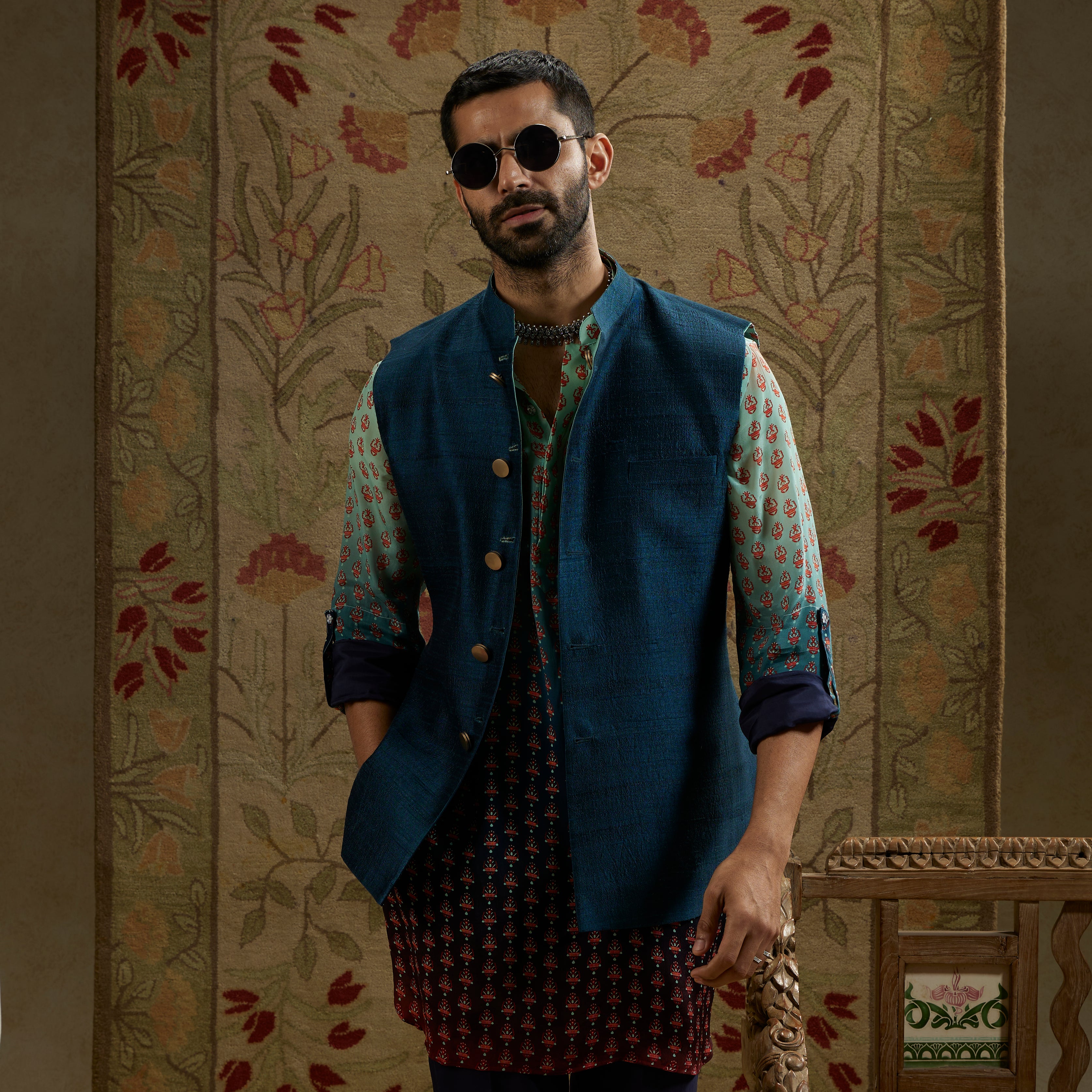 Blue Reversible Bundi