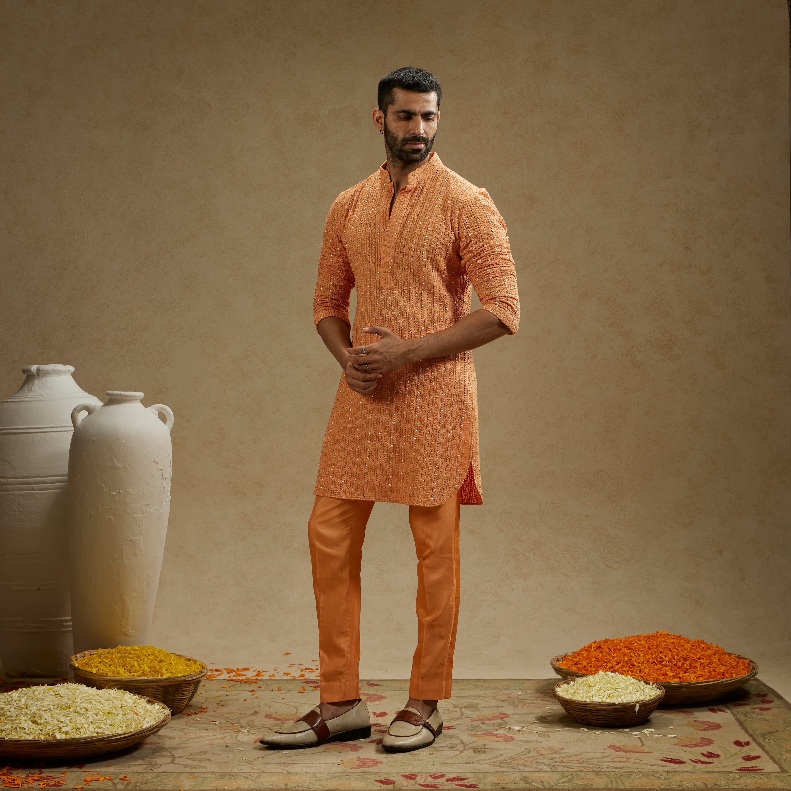 Orange Kurta Set