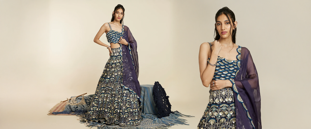 Sculpted Elegance: SVA Couture’s Cocktail Lehengas for Modern Glamour