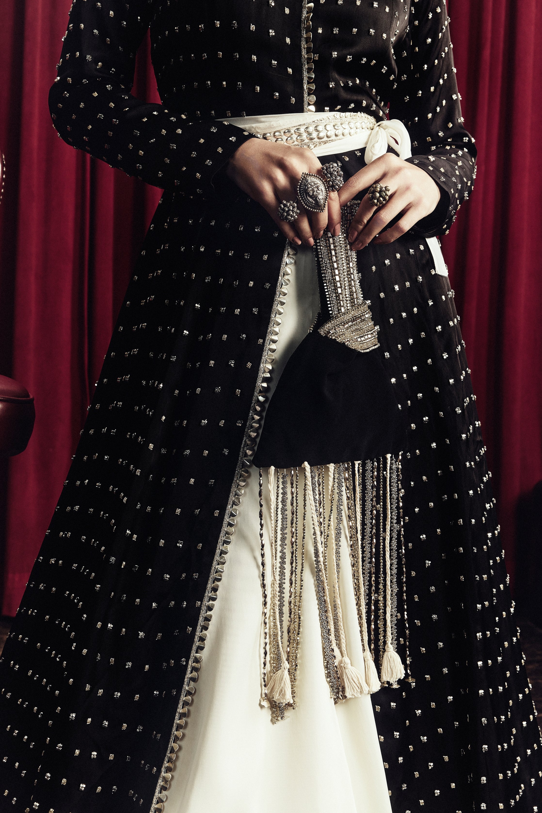 Black Potli Style Clutch Bag