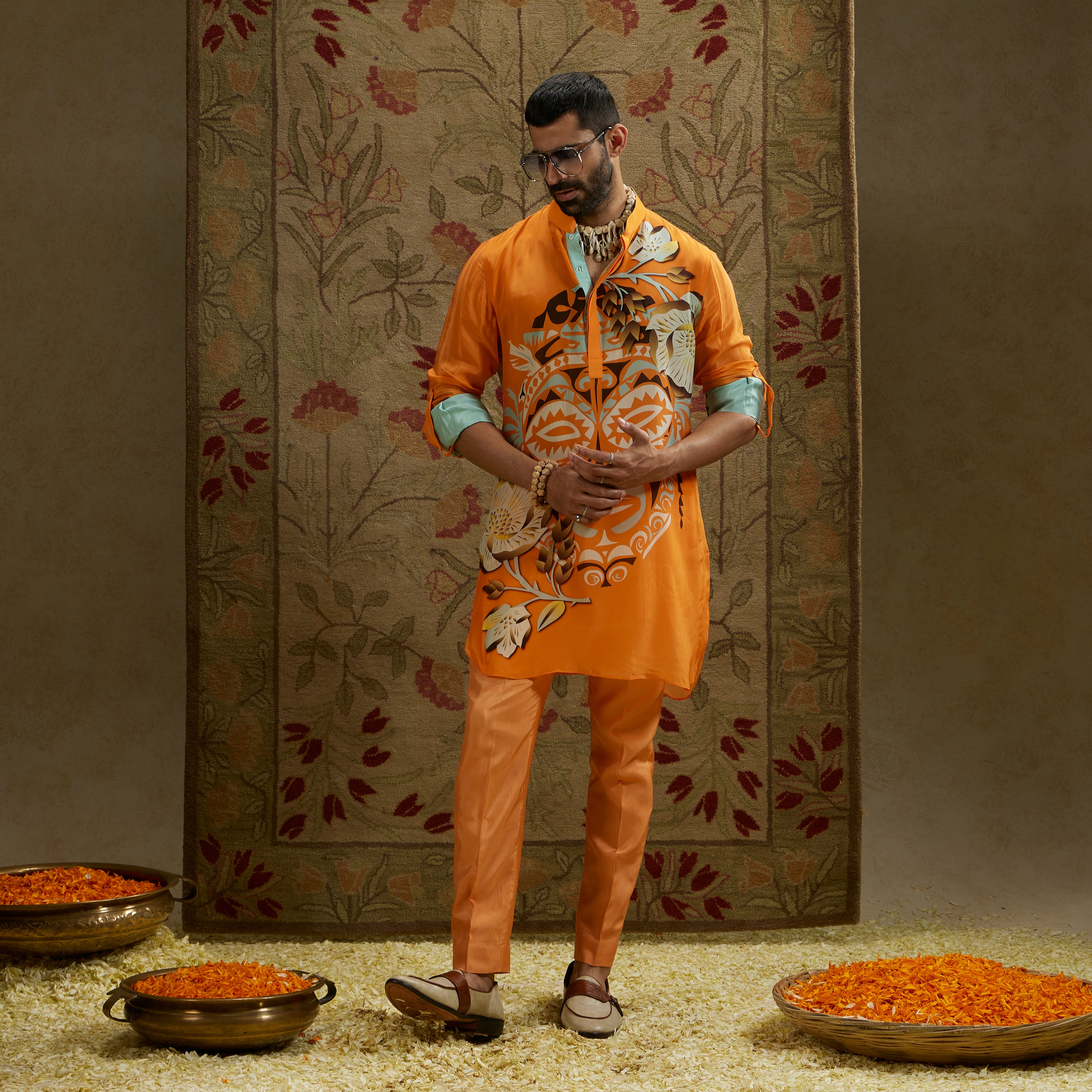 Orange Kurta & Pant Set