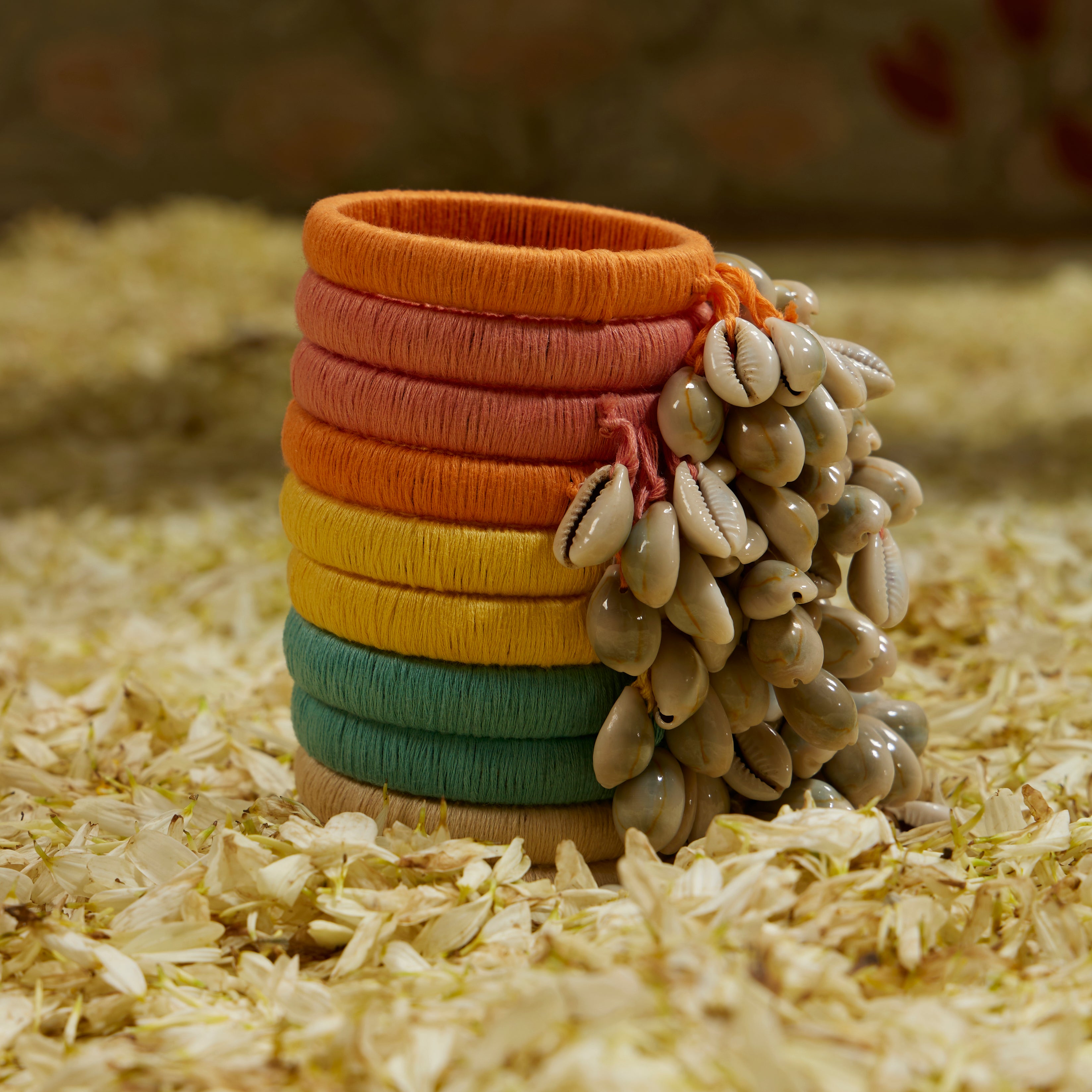 MULTI COLOR BANGLES  WITH SHELL