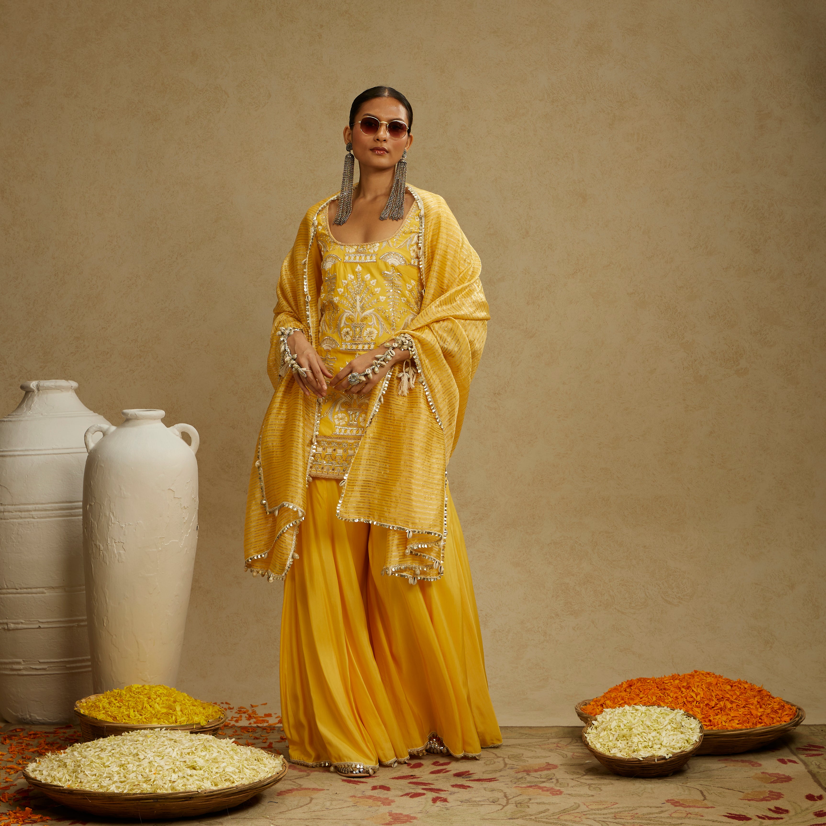 Yellow Sharara Set