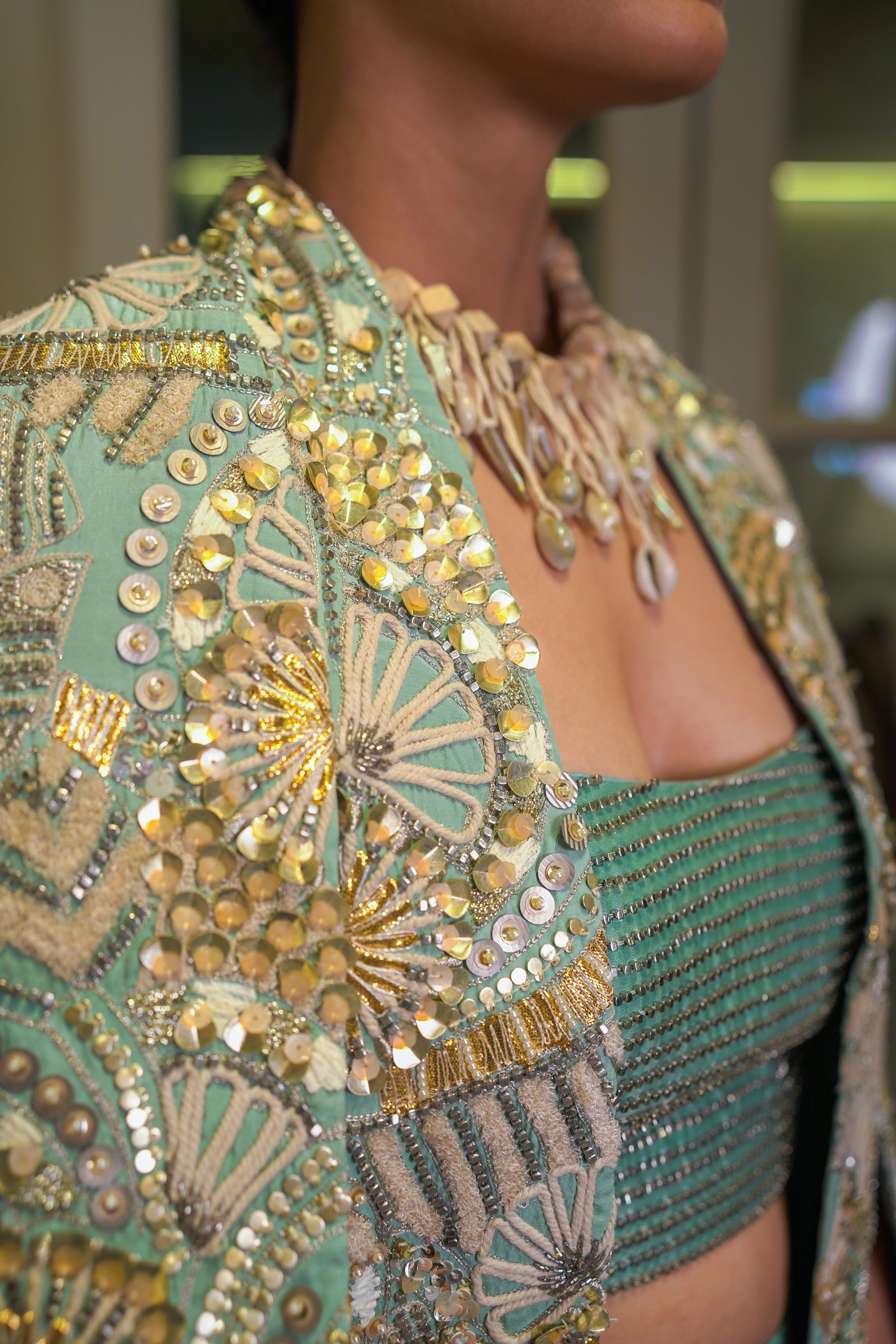 FLEUR EMBELLISHED NOOR JACKET SET