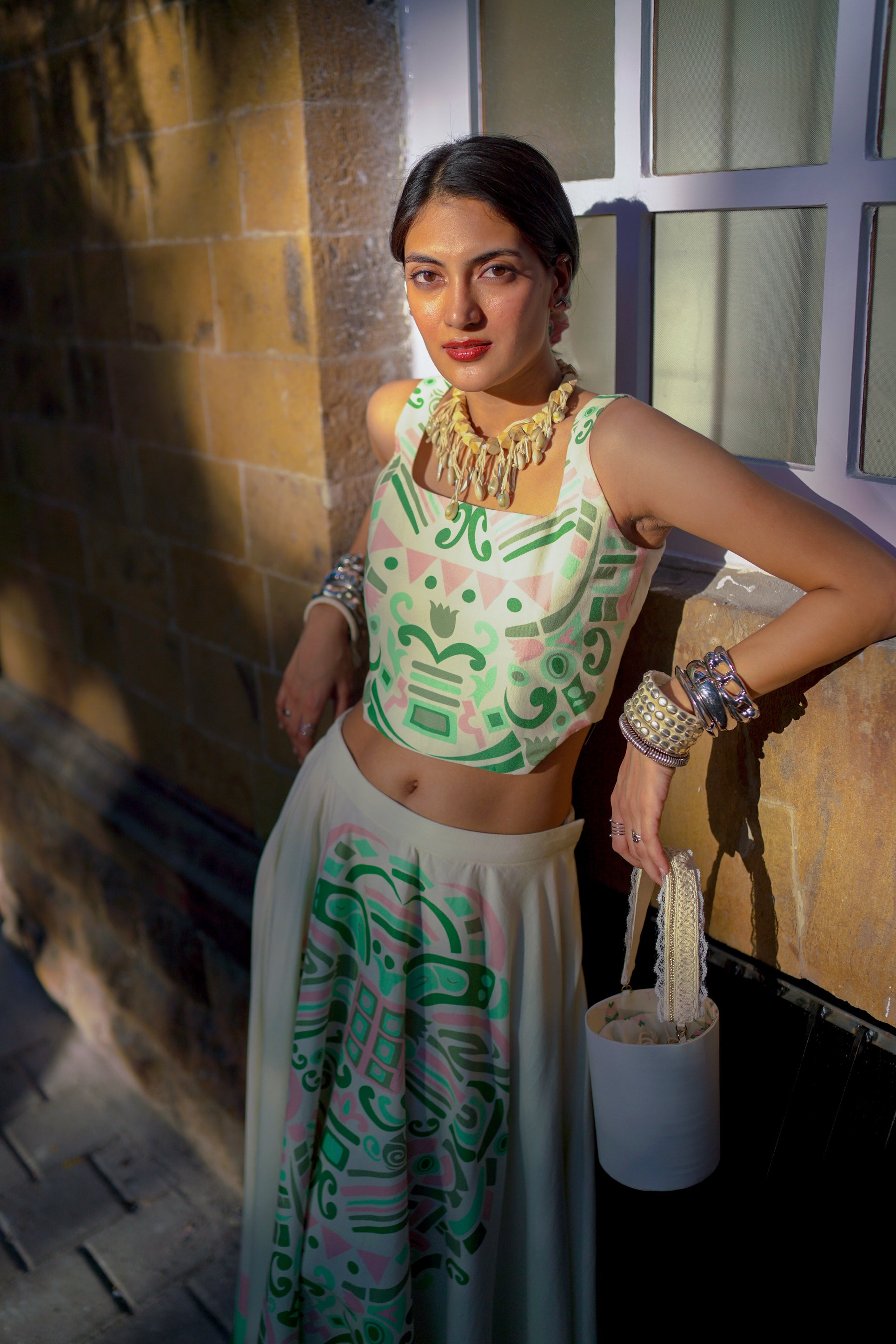 ECLAT CORSET TOP PAIRED WITH SKIRT