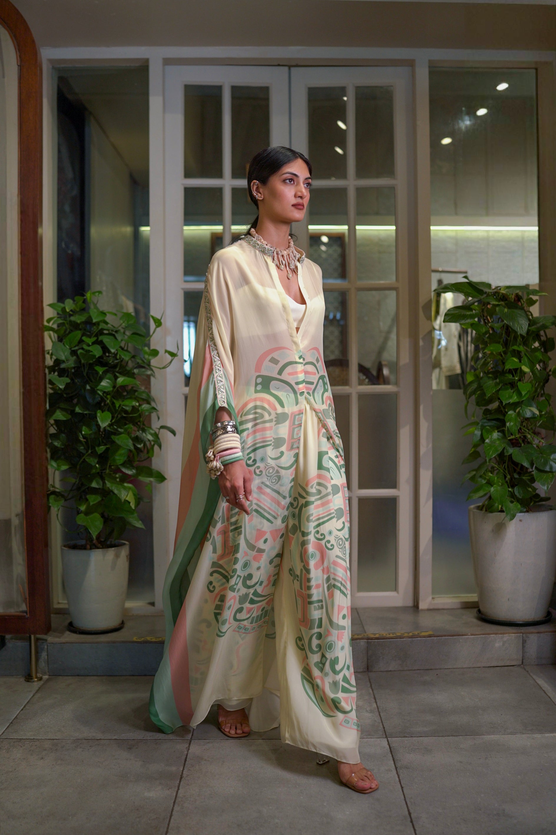 MAISON MASK PRINTED KAFTAN SET