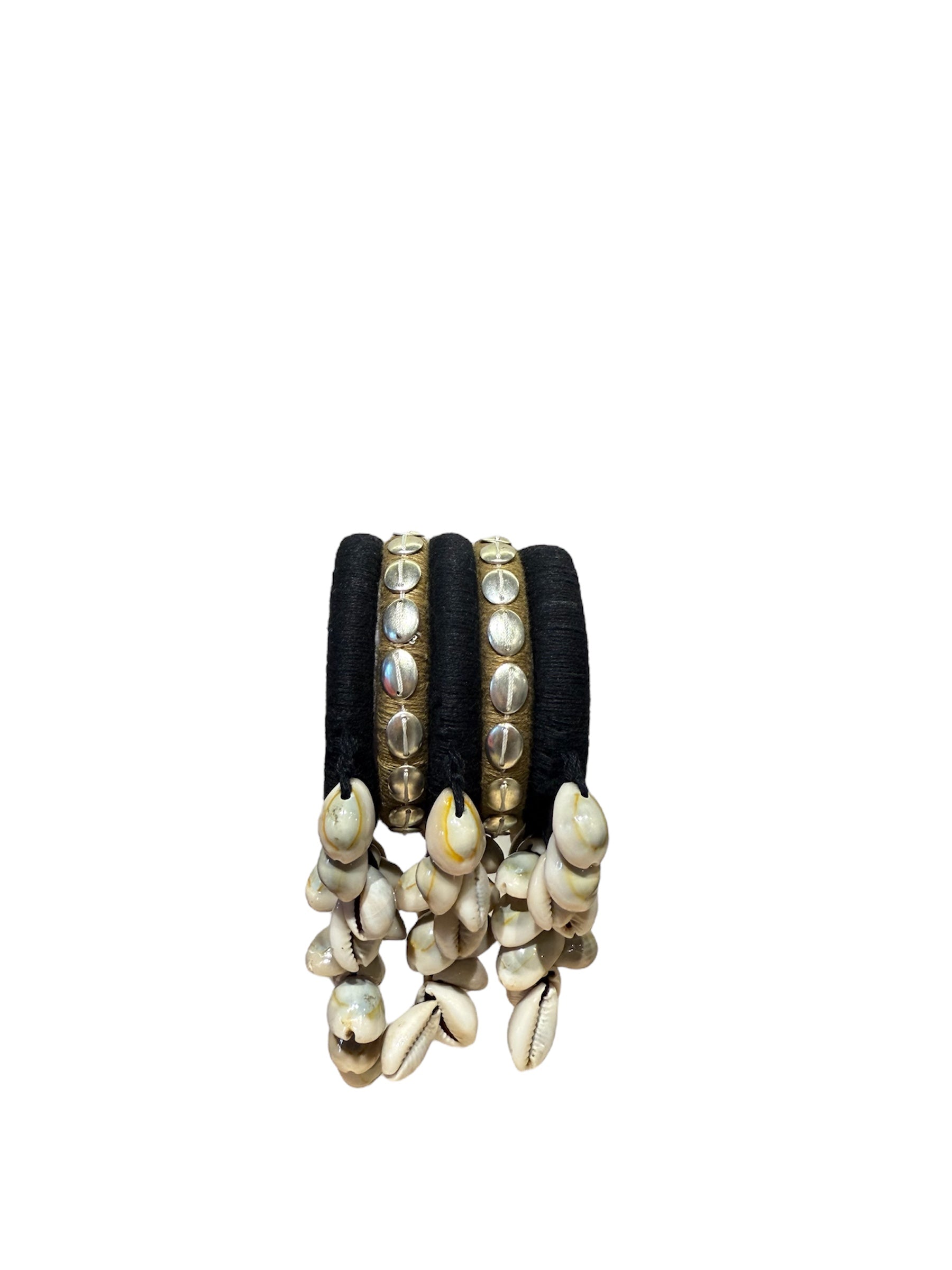 Black and Dull Gold Bangle Set