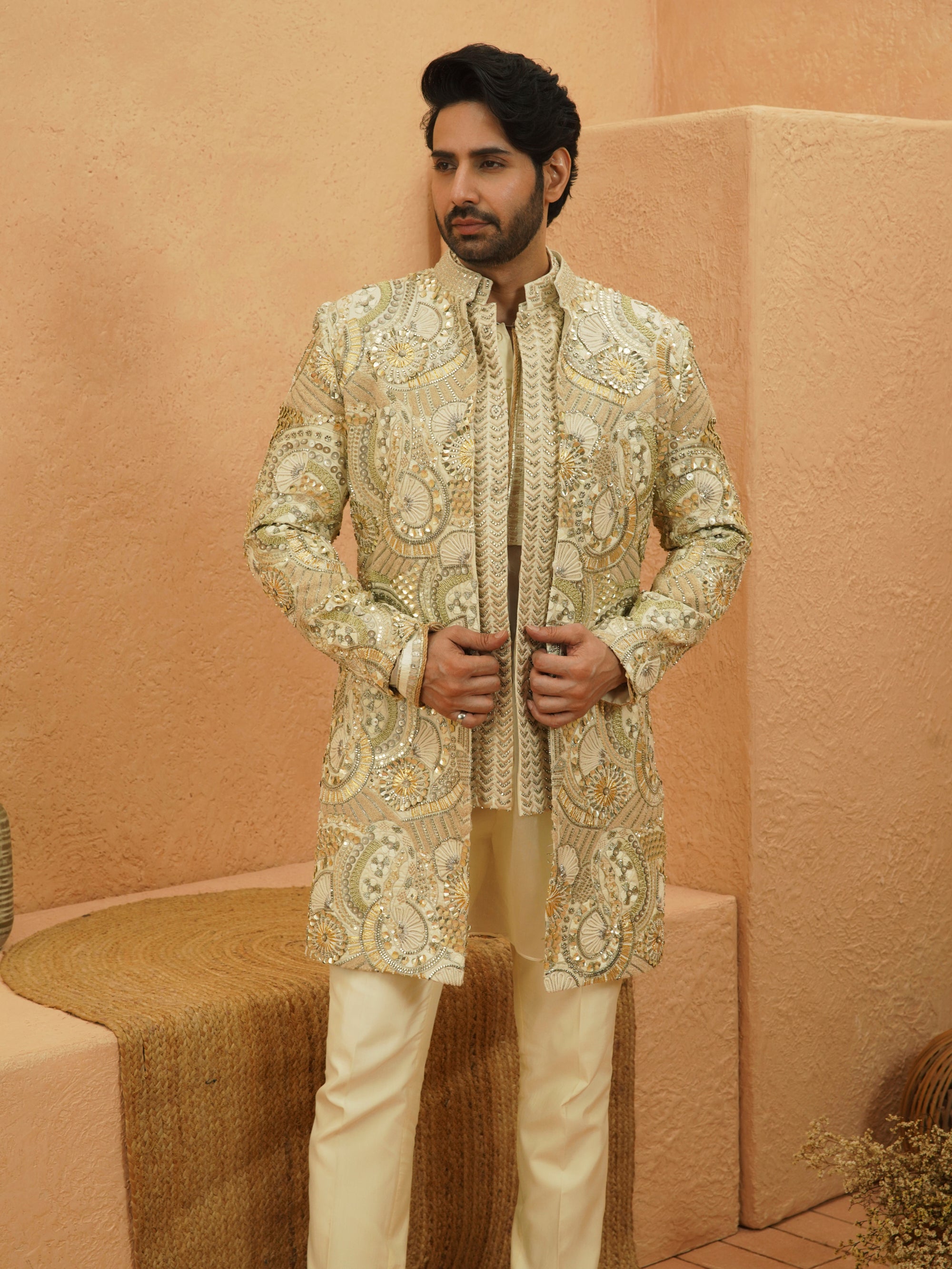 YASIR HEAVILY EMBELLISHED SHERWANI WITH PANTS