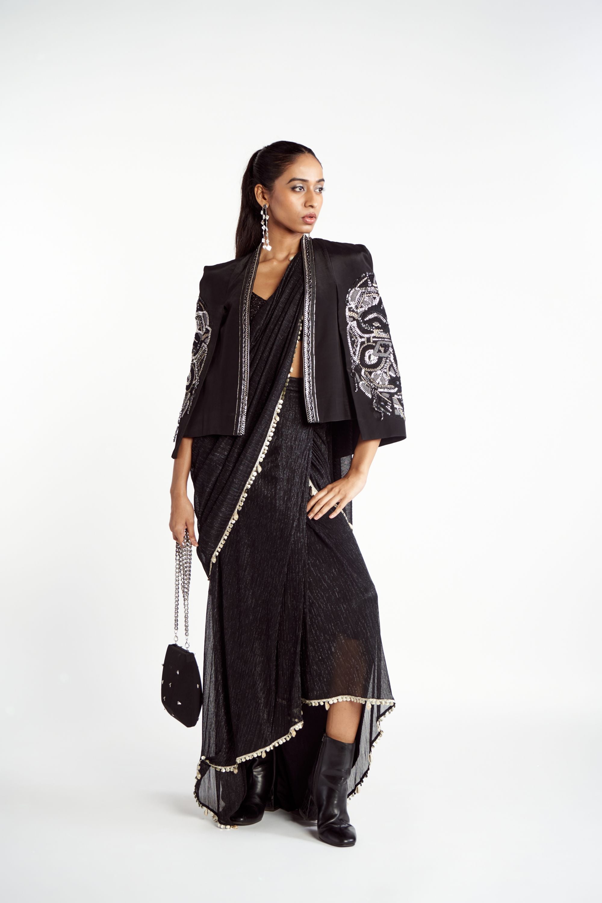 Starry Night Saree set - Jacket Not Included