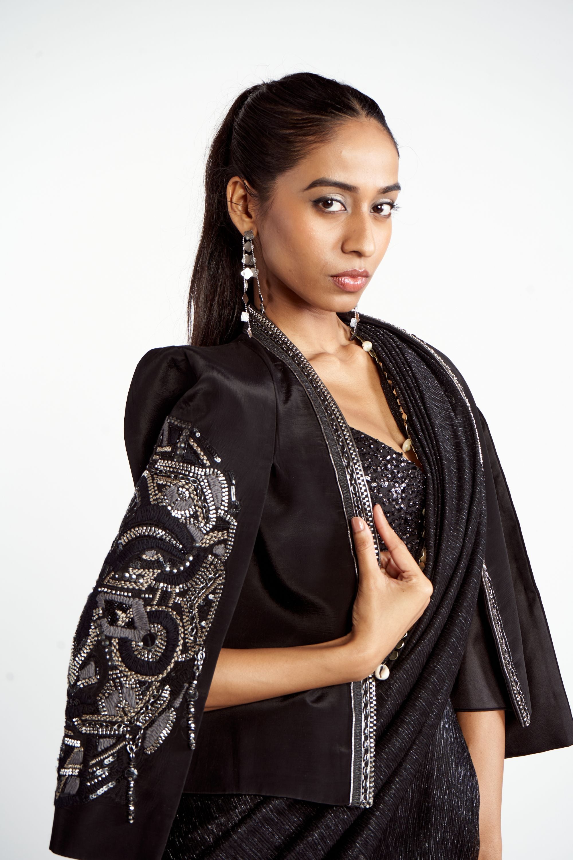 Starry Night Saree set - Jacket Not Included