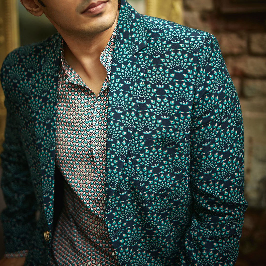 Printed shirt 2024 with blazer